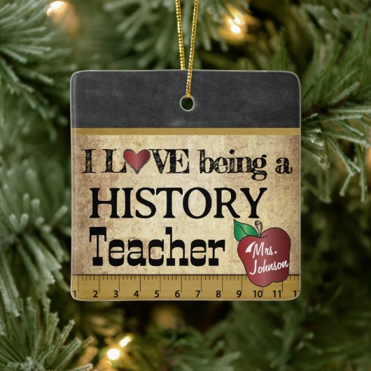 Ornement En Céramique J'aime être un professeur d'histoire (Arbre)