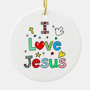 Ornement En Céramique J'aime Jésus