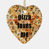 Ornement En Céramique J'aime la pizza/pizza m'aime (Droite)