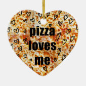 Ornement En Céramique J'aime la pizza/pizza m'aime (Devant)