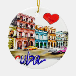 Ornement En Céramique J'aime le Cuba
