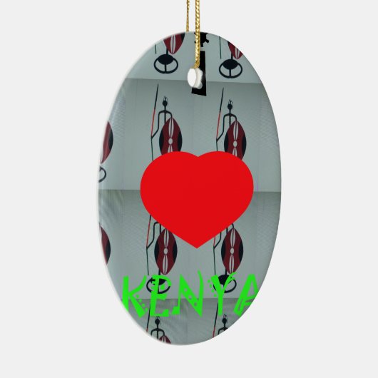 Ornement En Céramique J'aime le Kenya (Droite)