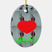 Ornement En Céramique J'aime le Kenya (Devant)
