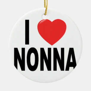 Ornement En Céramique J'aime le T-shirt H.png de Nonna