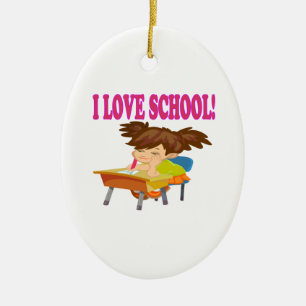 Ornement En Céramique J'aime l'école