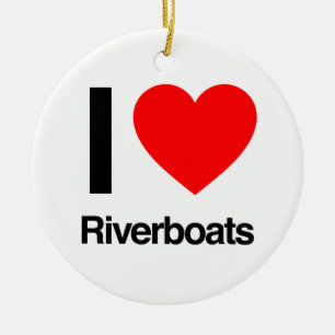 Ornement En Céramique j'aime les bateaux fluviaux