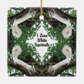 Ornement En Céramique J'aime les écureuils blancs (Dos)