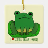 Ornement En Céramique J'aime les grenouilles (Devant)