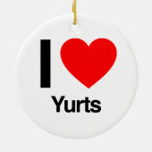 Ornement En Céramique j'aime les yourtes (Dos)