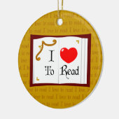 Ornement En Céramique J'Aime Lire (Gauche)