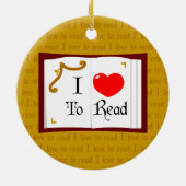 Ornement En Céramique J'Aime Lire (Dos)