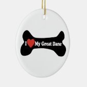 Ornement En Céramique J'Aime Ma Grande Danse - Os De Chien (Droite)