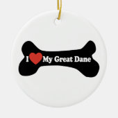 Ornement En Céramique J'Aime Ma Grande Danse - Os De Chien (Devant)