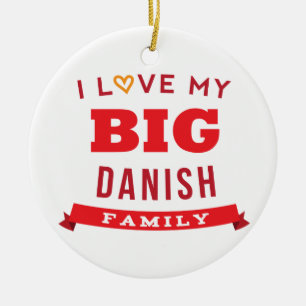 Ornement En Céramique J'aime ma grande idée danoise de T-shirt de la