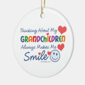 Ornement En Céramique J'aime mes petits-enfants (Gauche)