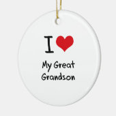 Ornement En Céramique J'aime mon arrière-petit-fils (Gauche)
