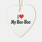 Ornement En Céramique J'Aime Mon Boo Boo Boo (Gauche)
