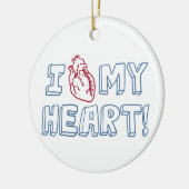 Ornement En Céramique J'Aime Mon Coeur (Gauche)