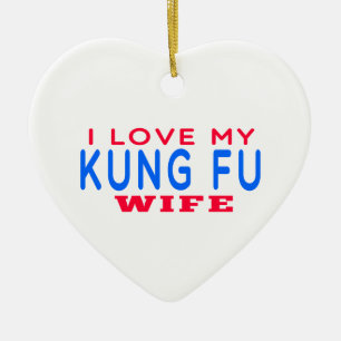 Ornement En Céramique J'aime mon épouse de Kung Fu