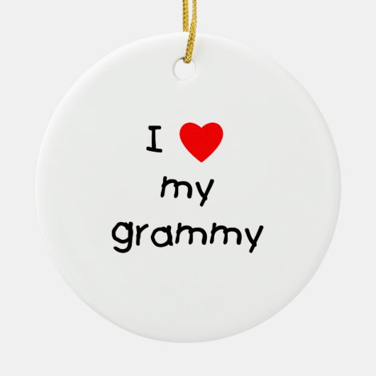 Ornement En Céramique J'aime mon Grammy (Devant)