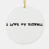 Ornement En Céramique J'aime mon pitbull (Devant)