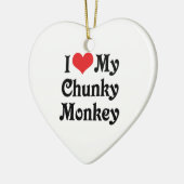 Ornement En Céramique J'Aime Mon Singe Chunky (Gauche)