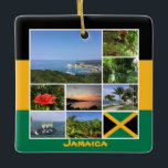 Ornement En Céramique Jamaïque - Collage photo<br><div class="desc">Joyeuses photos souvenirs d'un voyage de 3 jours en Jamaïque sur un ornement coloré. Par https://www.zazzle.com/store/celestesheffey #Jamaïque</div>