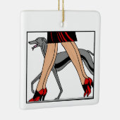 Ornement En Céramique Jambes Art déco femmes Greyhound Whippet Chien R (Droite)