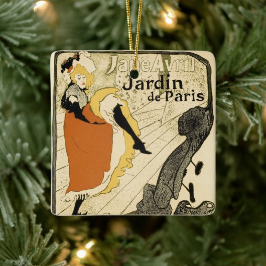 Ornement En Céramique Jane Avril de la danseuse Art nouveau par Toulouse (Arbre)