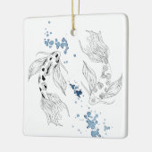 Ornement En Céramique Japonais personnalisé Koi Poisson Nage Noël (Gauche)