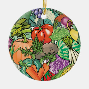 Ornement En Céramique Jardinier végétal