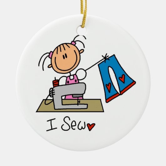 Ornement En Céramique Je couds (Devant)