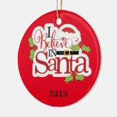 Ornement En Céramique Je Crois En Père Noël (Gauche)