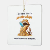 Ornement En Céramique Je crois que ces chips complotent contre (Gauche)