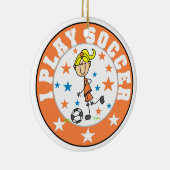 Ornement En Céramique Je joue aux t-shirts et cadeaux de football (Droite)