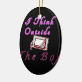 Ornement En Céramique Je pense à l'extérieur de la boîte ZA. (Gauche)