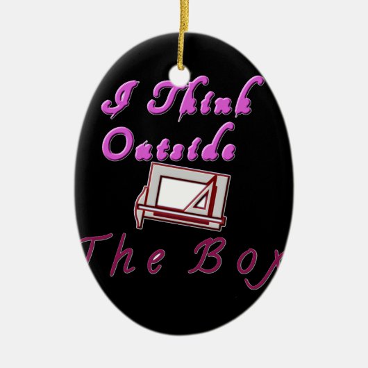 Ornement En Céramique Je pense à l'extérieur de la boîte ZA. (Devant)