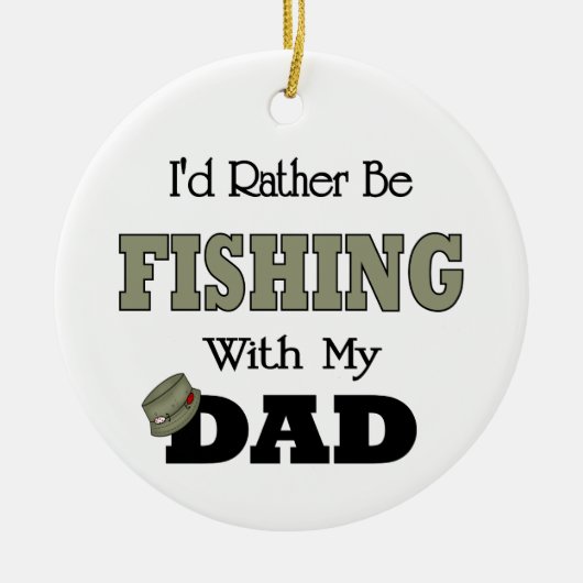 Ornement En Céramique Je préfère pêcher avec papa (Devant)