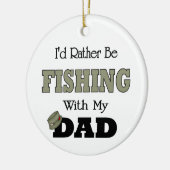 Ornement En Céramique Je préfère pêcher avec papa (Gauche)