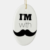 Ornement En Céramique Je suis avec Moustache (Droite)