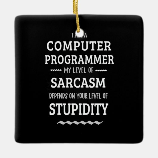 Ornement En Céramique Je Suis Un Programmeur Informatique (Devant)