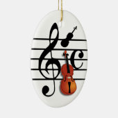 Ornement En Céramique Je Suis Violon #2_ (Droite)