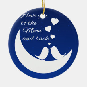 Ornement En Céramique Je t'aime à la lune et au dos