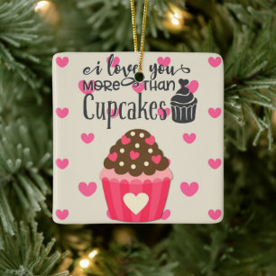 Ornement En Céramique Je t'aime plus que les gâteaux en céramique orneme