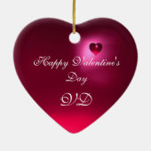 Ornement En Céramique JESTER LOVE, MONOGRAMME DE VALENTINE CUPID Rubis r (Dos)