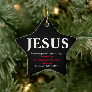 Ornement En Céramique Jésus Commença À Prêcher. Matthieu 4:17 Étoile