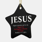 Ornement En Céramique Jésus Commença À Prêcher. Matthieu 4:17 Étoile (Gauche)