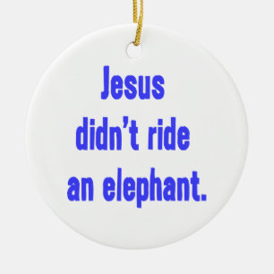 Ornement En Céramique Jésus n'a pas monté d'éléphant