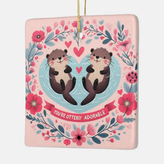 Ornement En Céramique Jeu adorable Otter (Gauche)