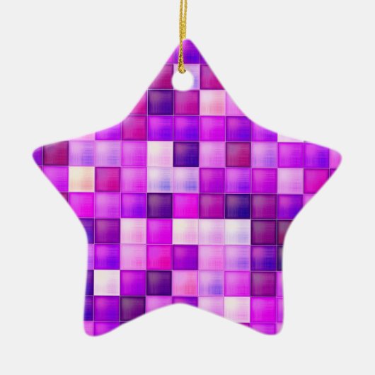 Ornement En Céramique Jeu vidéo Pixels Carré rose Motif (Devant)